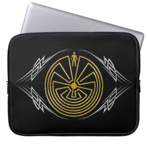 The Man in the Maze - Tribal gold silver Laptop Sleeve
