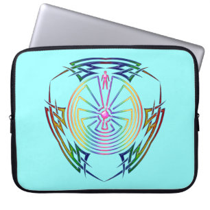 The Man in the Maze - Tribal Tattoo coloured Laptop Sleeve