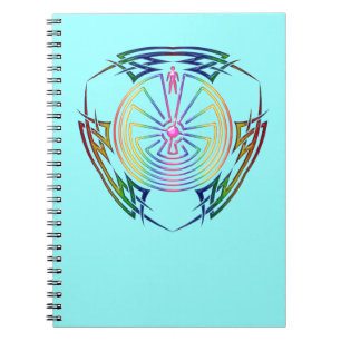 The Man in the Maze - Tribal Tattoo coloured Spiral Notebook