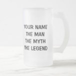 The man myth legend beer mug for 60th Birthday men<br><div class="desc">The man myth legend beer mug for 60th Birthday men. Personalizable age number Funny Birthday gift idea for sixty year old. Surprise your over the hill dad,  uncle,  brother,  husband,  grandpa etc. Age specific humour for 60 year old. Sixtieth Bday party present idea.</div>