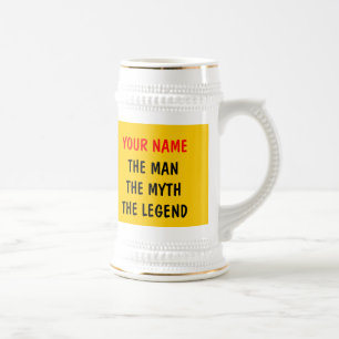 The man myth legend beer mugs   Personalizable