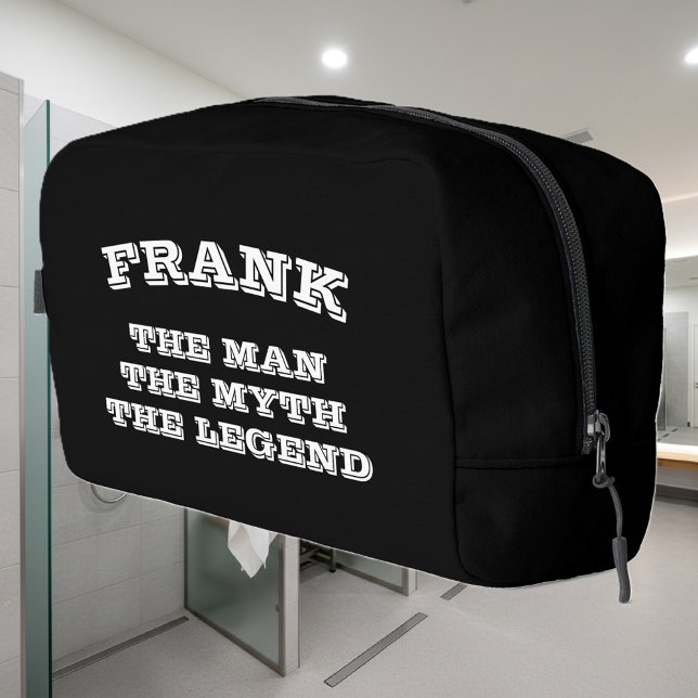 The man myth legend custom black toiletry bag (men's toiletry bag)