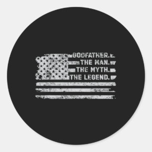 The Man Myth Legend Fathers Day American Flag  Classic Round Sticker