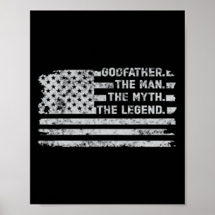 The Man Myth Legend Fathers Day American Flag  Poster