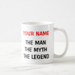 The man myth legend mug for 60th Birthday men<br><div class="desc">The man myth legend mug for 60th Birthday men. Personalizable age number Funny Birthday gift idea for sixty year old. Surprise your over the hill dad,  uncle,  brother,  husband,  grandpa etc. Age specific humour for 60 year old. Sixtieth Bday.</div>