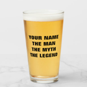 The man myth legend personalised beer glass gift