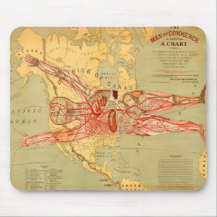 The Man of Commerce Map of United States (1889) Mouse Pad
