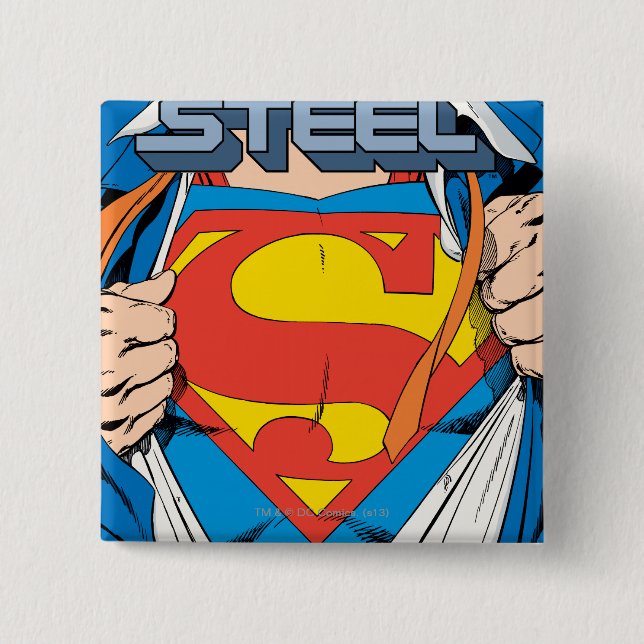 The Man of Steel #1 Collector's Edition 15 Cm Square Badge (Front)
