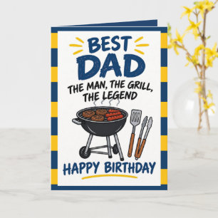 The Man The Grill The Legend - Funny Dad Birthday Card