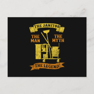 The Man The Legend The Janitor Cleaners Gift Postcard