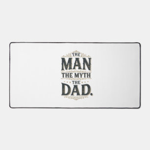 The Man The Myth The Dad Vintage Typography Shirt_ Desk Mat