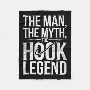 The Man The Myth The Hook Legend Fishing Dad Funny Fleece Blanket