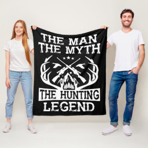The Man The Myth The Hunting Legend - Camp Fleece Blanket