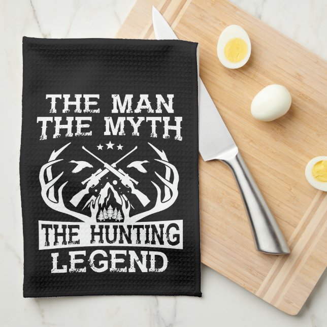 The Man The Myth The Hunting Legend - Camp Tea Towel (Quarter Fold)