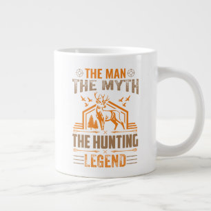 The Man, The Myth, The Hunting Legend - Deer Cabin Large Coffee Mug