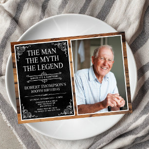 The Man The Myth The Legend 100th Birthday Invitation