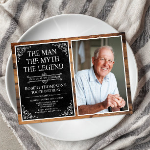 The Man The Myth The Legend 100th Birthday Invitation