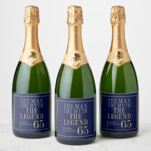 The Man The Myth The Legend 65th Birthday Sparkling Wine Label