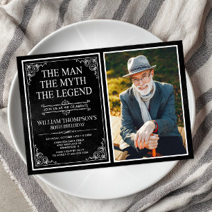 The Man The Myth The Legend 80th Birthday Invitation
