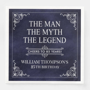 The Man The Myth The Legend 85th Birthday Blue Napkin