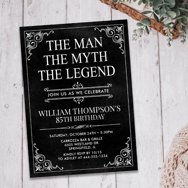 The Man The Myth The Legend 85th Birthday Invitation (Creator Uploaded)