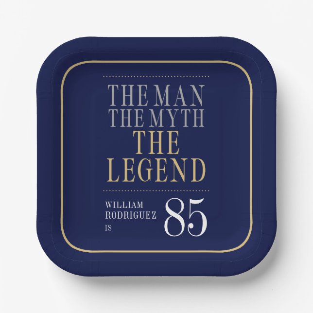 The Man The Myth The Legend 85th Birthday Paper Plate (Front)