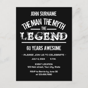 The Man The Myth The Legend Awesome Birthday Postcard