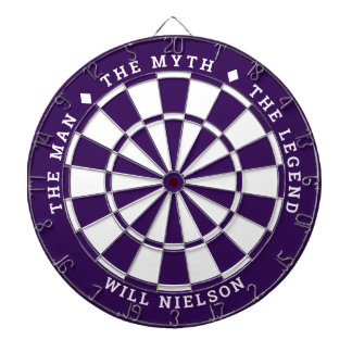 "The man, the myth, the legend" | Dark Purple Dartboard