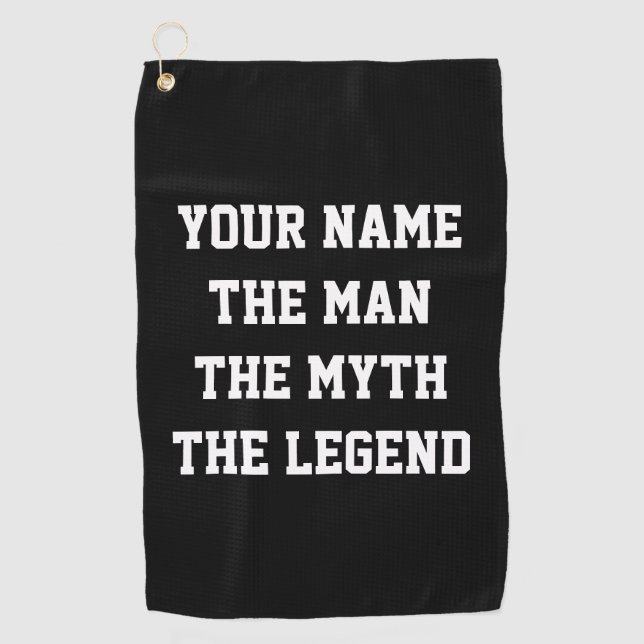 The man the myth the legend funny golf towel gift (Front)