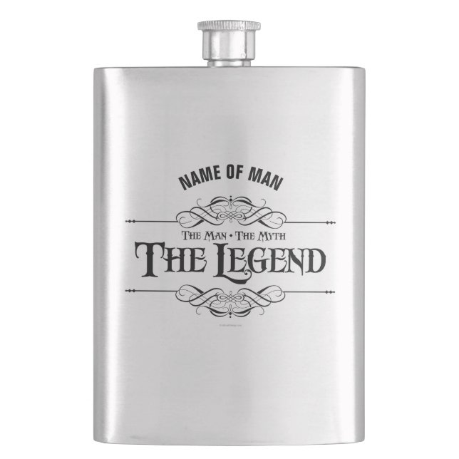 The Man, The Myth, The Legend Hip Flask (Front)