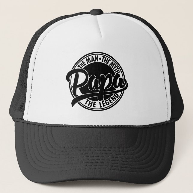 The man the myth the legend Papa Trucker Hat (Front)