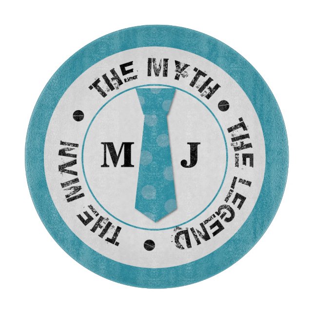 The man the myth the legend personalised name  cutting board (Front)