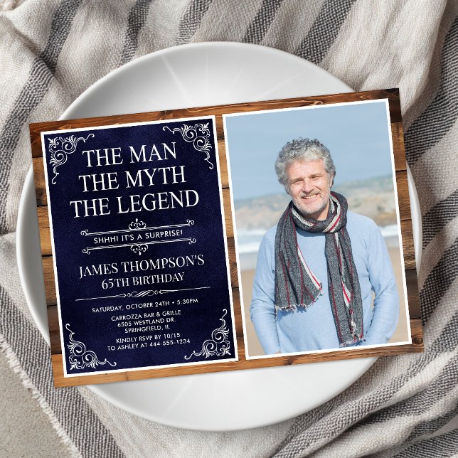 The Man The Myth The Legend Surprise 60th Birthday Invitation (Creator Uploaded)