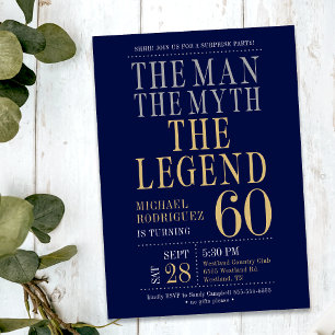 The Man The Myth The Legend Surprise 60th Birthday Invitation
