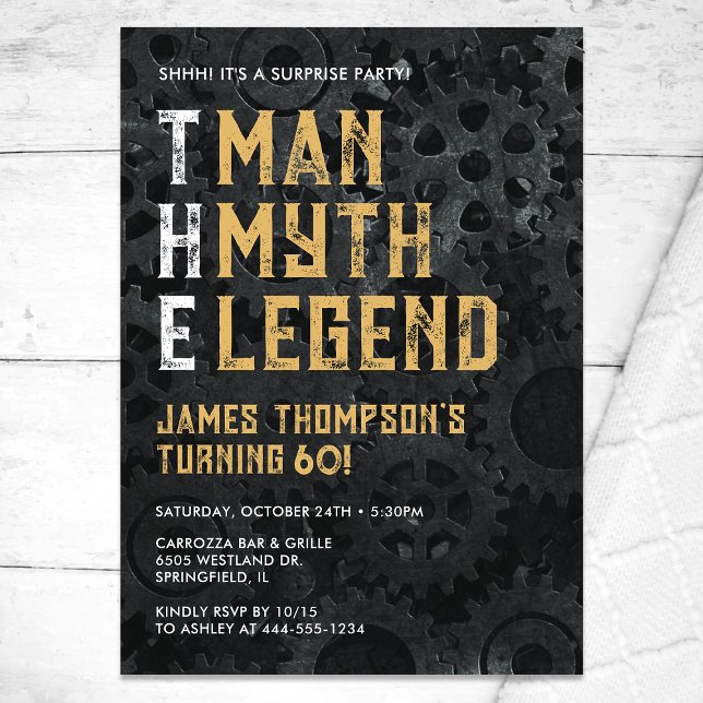 The Man The Myth The Legend Surprise 60th Birthday Invitation (Creator Uploaded)
