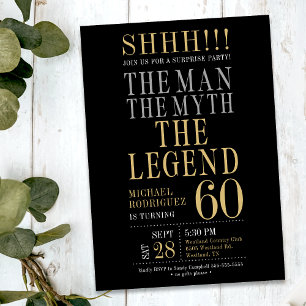 The Man The Myth The Legend Surprise 60th Birthday Invitation