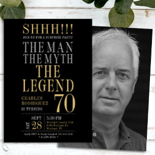 The Man The Myth The Legend Surprise 70th Birthday Invitation