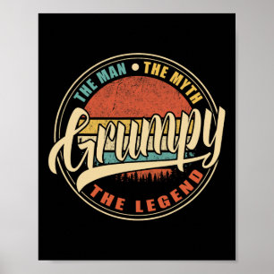 The Man The Myth The Legend Vintage Retro Fathers  Poster