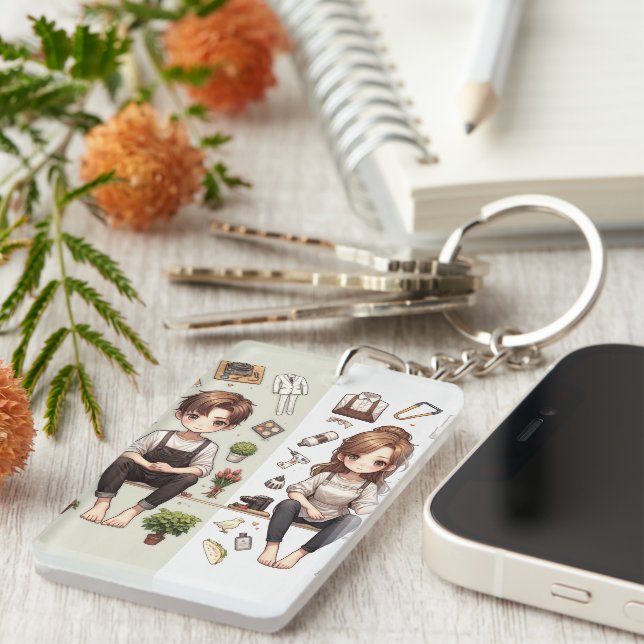 The man, the woman ver. 1 acrylic keychain (Front Right)