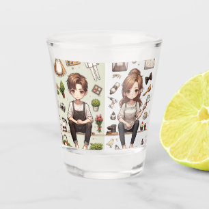 The man, the woman ver. 1 shot glass