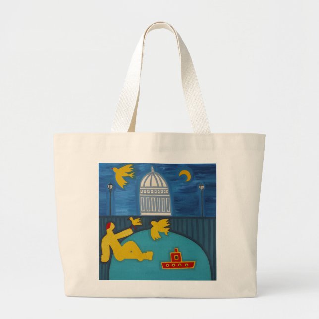 The Man Under the Bridge 2006 Large Tote Bag (Front)