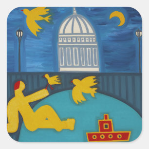 The Man Under the Bridge 2006 Square Sticker
