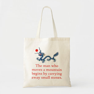 The Man Who Moves A Mountain - Perseverance Quote Tote Bag