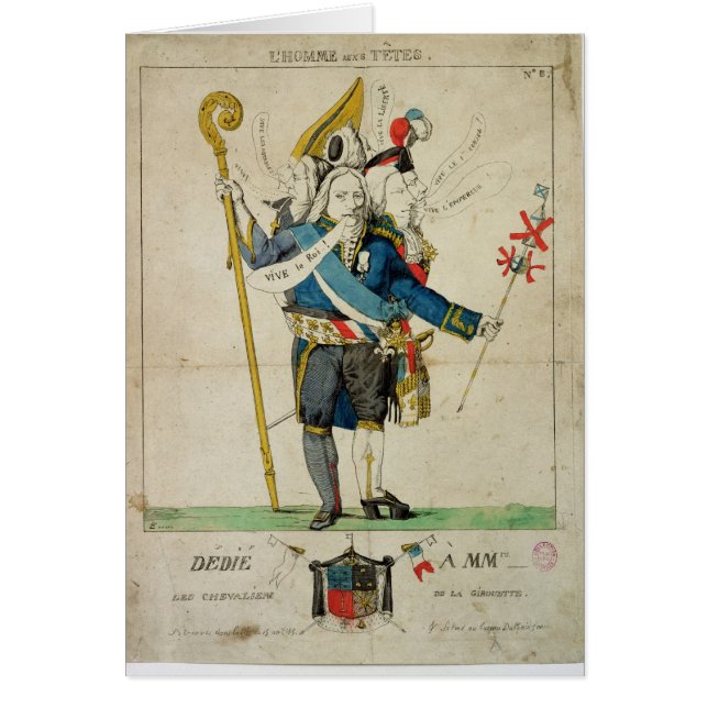 The Man with Six Heads', caricature of Charles (Front)