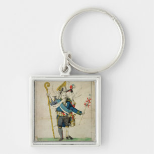 The Man with Six Heads', caricature of Charles Key Ring