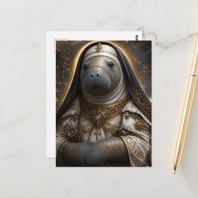 The Manatee Nun Postcard (Front/Back In Situ)