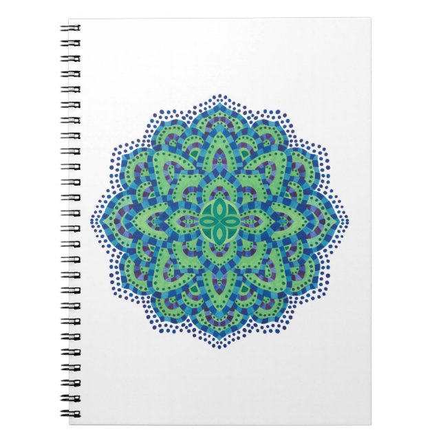 The Mandala-Cool Emerald Spiral Notebook (Front)