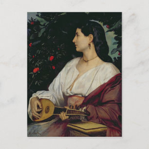 The Mandolin Player, 1865 Postcard