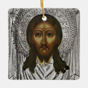 The Mandylion Orthodox Christian Icon Ceramic Ornament