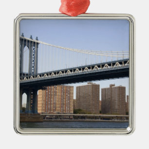 The Manhattan Bridge spanning the East River Metal Tree Decoration